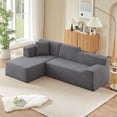thumbnail image 5 of Aukfa 96" Modular Sectional Sofa, L-Shaped Cloud Couch with Left Facing Chaise, Corduroy 3-Seat Memory Foam Sofa for Living Room, Gray, 5 of 8