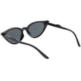 thumbnail image 4 of Retro Two Point Cat Eye Sunglasses Colored Oval Lens 49mm (Black / Smoke), 4 of 4