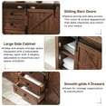thumbnail image 2 of OKD 60" Farmhouse Dresser Chests for Bedroom with 4 Drawers & Sliding Barn Doors, Rustic Dresser TV Stand, Reclaimed Barnwood, 2 of 5