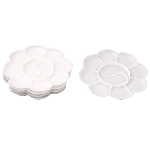 REGALWOVEN Plastic 10 Well Artist Paint Painting Mixing Palette Plate Tray White 5 Pcs