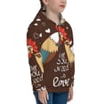 thumbnail image 5 of Naloa Rooster And Chicken Teenage Zipper Hoodie, Long Sleeve Zip Up Hoodies Casual Jackets Tops for 7-12 Years-Small, 5 of 6