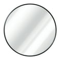 thumbnail image 2 of BizChair Black Round Wall Mirror - 24 Inch Large Round Mirror, Rustic Accent Mirror for Bathroom, Entry, Dining Room, & Living Room - Metal Mirror for Wall, 2 of 8