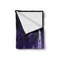 thumbnail image 2 of Landscape Soft Flannel Fleece Throw Blanket, Illustration of Celebration at Night in Dubai Skyscrapers and Firework Print, Cozy Plush for Indoor and Outdoor Use, 50" x 60", Purple, by Ambesonne, 2 of 6