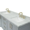 thumbnail image 6 of Ariel Taylor 73 In. Double Rectangle Sink Vanity With Carrara White Marble Countertop In Grey, 6 of 11