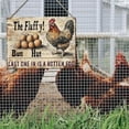 thumbnail image 5 of Chicken Metal Tin Signs Funny Chicken Coop Sign Fluffy Butt Hut Last One In Is A Rotten Vintage Tin Sign for Cave Kitchen Barn Coop Wall Decoration Sign 12x16inch, 5 of 6