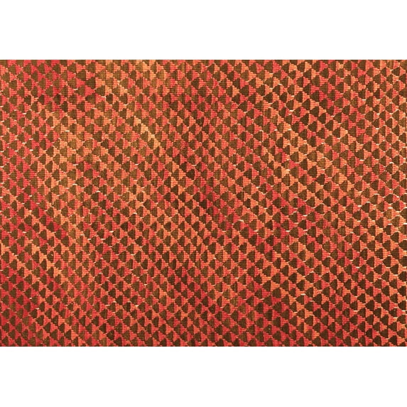 Ahgly Company Indoor Rectangle Abstract Orange Contemporary Area Rugs, 4' x 6'