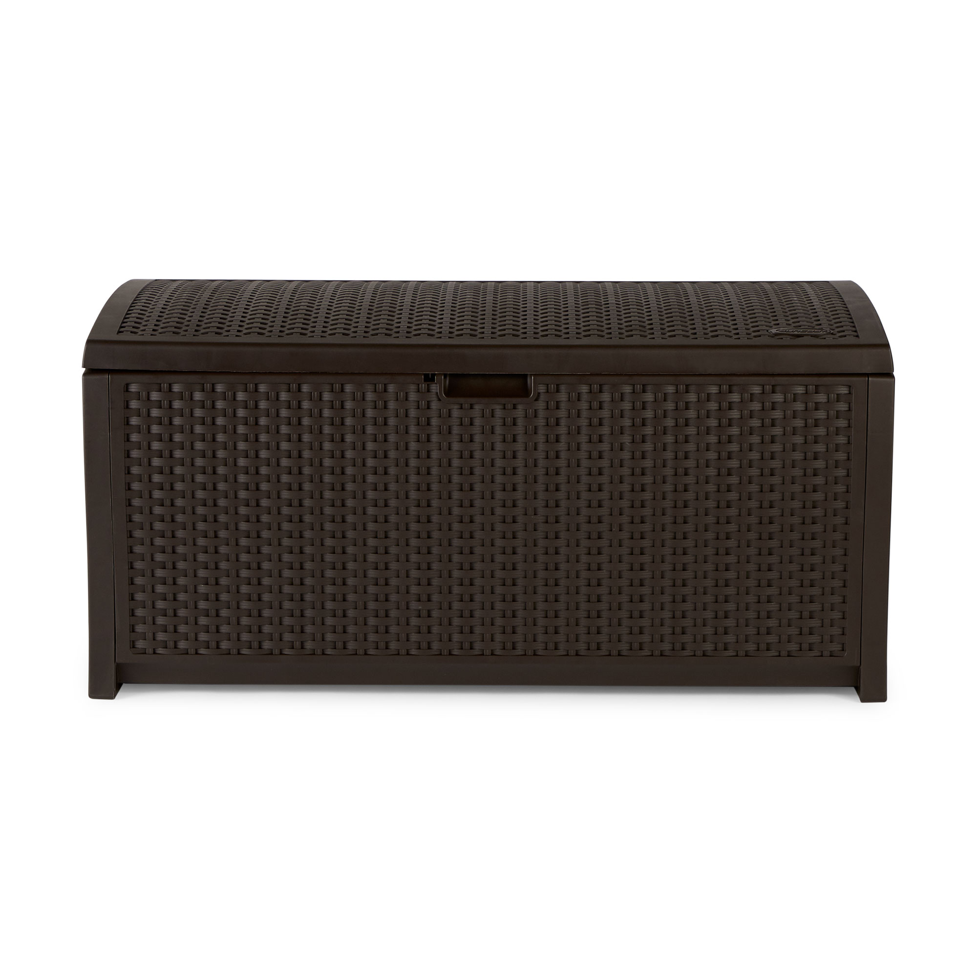 Suncast Indoor and Outdoor 73 Gallon Resin Deck Box with Seat, Mocha Brown, 46 in D x 22.5 in H x 21.6 in W - image 2 of 8