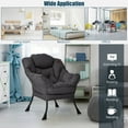 thumbnail image 6 of Costway Modern Polyester Fabric Lazy Chair Single Sofa Chair w/ Side Pocket Grey, 6 of 11