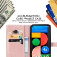 thumbnail image 6 of for Google Pixel 5A 5G Wallet Phone Case,Mandala Embossing PU Leather Phone Case with Credit Card Holder & Hand Strap Kickstand Flip Folio Closure Cover for Google Pixel 5A 5G MTL Rose Gold, 6 of 16