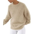 thumbnail image 6 of PRETTYGARDEN Womens Fall Long Sleeve Sweater Crew Neck Fuzzy Loose Fit Chunky Knit Pullover Sweaters Going Out Tops, 6 of 9