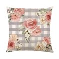 thumbnail image 4 of Rosnek 4 Pack Floral Linen Square Throw Pillow Covers 18 x 18, Decorative Throw Pillow Cases Cushion Cover for Car Sofa Bed Couch, 4 of 5