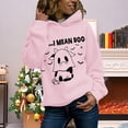 thumbnail image 2 of WEAIXIMIUNG Sweatshirts d'Automne pour Femmes Plus Décontracté Je Veux Dire Imprimé Vache Manches Longues Sweat à Capuche, 2 of 4