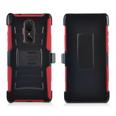Bemz Rugged Series Case for Coolpad Legacy (2019) - Heavy Duty Armor Double Layer Shockproof Rugged Protection Cover with Built-in Stand and Rotatable Belt Clip Holster -