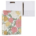 thumbnail image 3 of Haosy Hardcover 3 Ring Binder 1.5 Inch Ring Decorative Binder Organizer for Home School Office, Pastel Pink Yellow Cream Peonie, 3 of 10