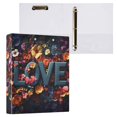 thumbnail image 3 of Haosy Hardcover 3 Ring Binder 1.5 Inch Ring Decorative Binder Organizer for Home School Office, Love Made Of Colorful Flowers, 3 of 10