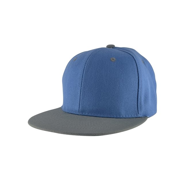 Top Headwear Flat Bill Adjustable Snapback Cap - Light Blue/Grey