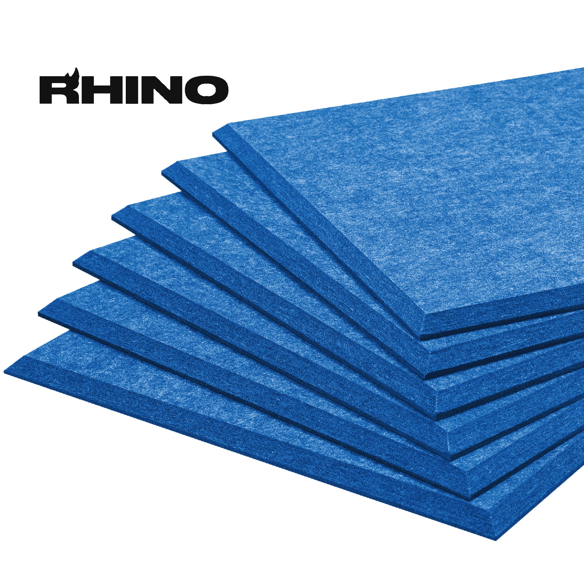 RHINO Acoustic Panel Blue 12" x 12" x 0.4" NRC Sound Bass Isolation 6 Pieces Beveled Edges