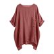thumbnail image 5 of Mujeres Tops Color Sólido Manga Corta Malla Empalme V-Cuello Blusa Casual, Tops de Verano de las Mujeres, 5 of 8