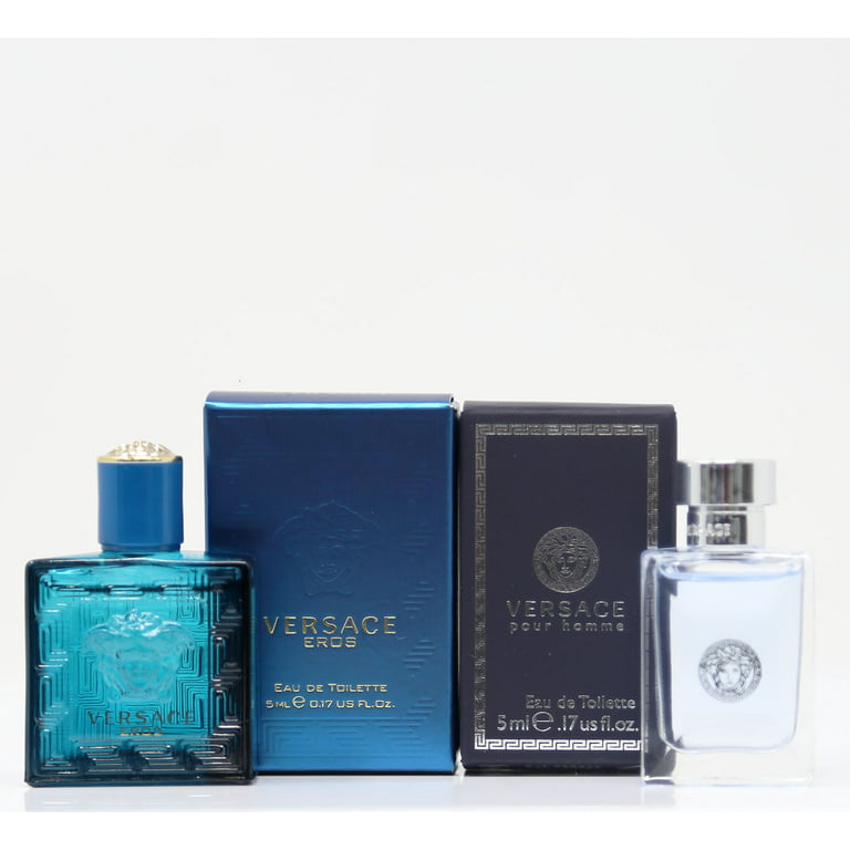 Versace Eros Men EDT 5ml and Pour Homme EDT 5ml Colognes 2 pack Gift Set