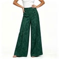 thumbnail image 2 of Ailaofu Women's Fall High Waist Jacquard Wide Leg Pants Button Formal Palazzo Trousers for Evening and Workwear, 2 of 6