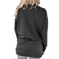 thumbnail image 4 of Womens Shirts Loose Women's Fashion Casual Round Neck Solid Color Long Sleeve Pocket T-Shirt Top, 4 of 4