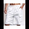 thumbnail image 4 of Pantalones Cortos Cargo para Hombre, Modernos, con Cordón Ajustable, Cintura Elástica, Informales, con Múltiples Bolsillos, para Entrenamiento, Deportes Al Aire Libre. L, 4 of 9