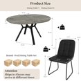 thumbnail image 2 of Extendable Round Dining Table Set for 6 People, 43.3"-59.1" Extendable Kitchen Table with 6 Upholstered Chairs, Space Saving for Kitchen Dining Room (Grey Table+6 U-Shaped Black Chairs), 2 of 13