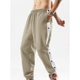 thumbnail image 4 of Cenuakty Men Tear Away Pants Quick Dry Loose Fit Basketball Pants Casual High Split Snap Button Sweatpants, 4 of 9