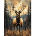 thumbnail image 1 of Qisvanset Framed Canvas Wall Art 12x16 Inch Mountain Forest Elk Western Wilderness Wall Decor, 1 of 5