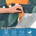 thumbnail image 3 of Yayeee Kitchen Curtains Tier Pair Light Filtering 27"x24" Rod Pocket Short Cafe Window Panel, Green Floral Oranges, 3 of 7