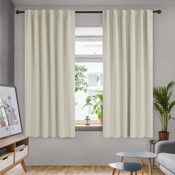 Deconovo Solid Back Tab and Rod Pocket Curtains Thermal Insulated Blackout Window Curtains for Kitchen 52x54 inch Royal Blue 2 Panels