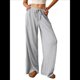 thumbnail image 1 of Pantalones Palazzo de Cintura Alta con Bolsillo y Pierna para Mujer, para Otoño e Invierno. Gris M, 1 of 9