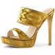 thumbnail image 1 of Sandalias Plataforma Colorida Tacones De Aguja Para Muje Oro 38 EU Unique Bargains Sandalia, 1 of 7
