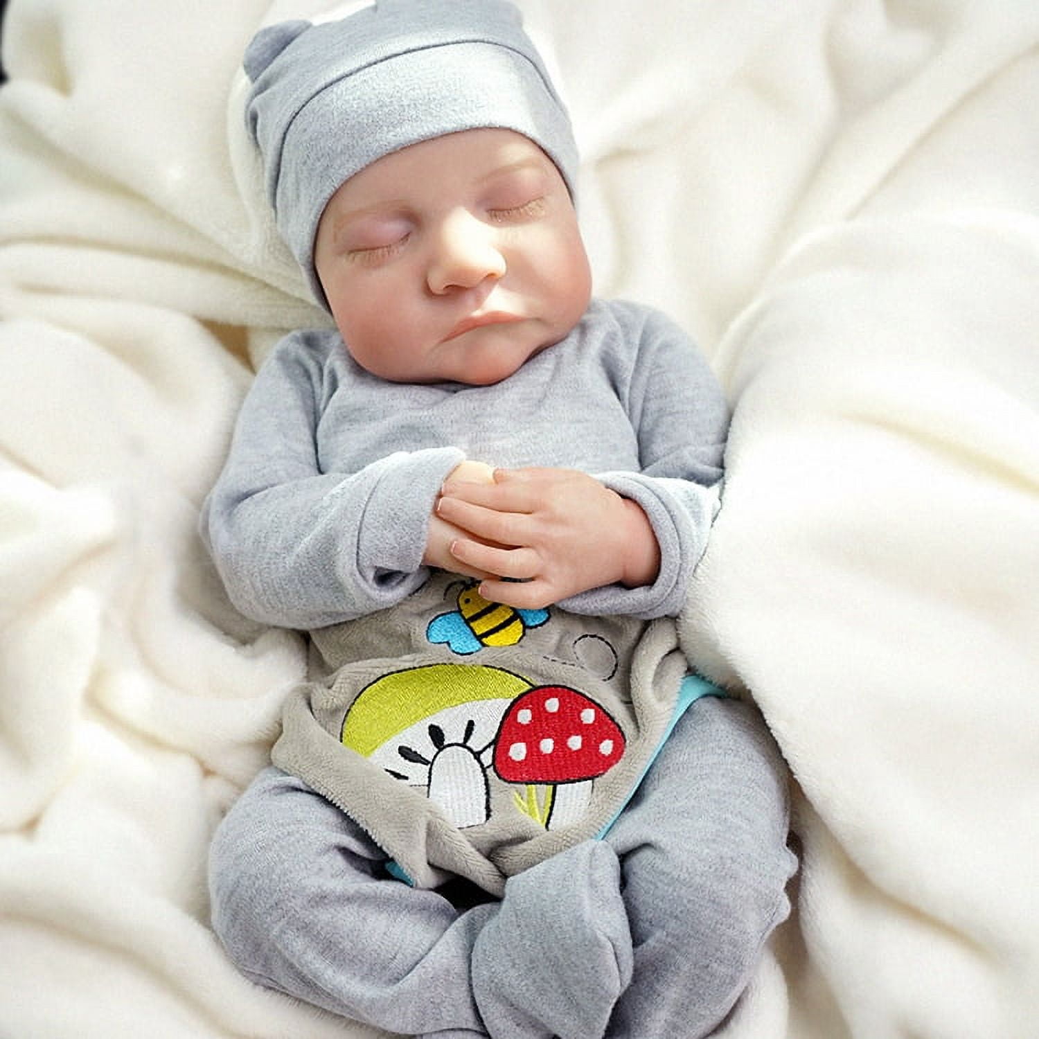 Reborn Baby Dolls 17-Inch Soft Cloth Body Realistic Baby Doll Newborn Baby Dolls Accessories for 3+ Years Old