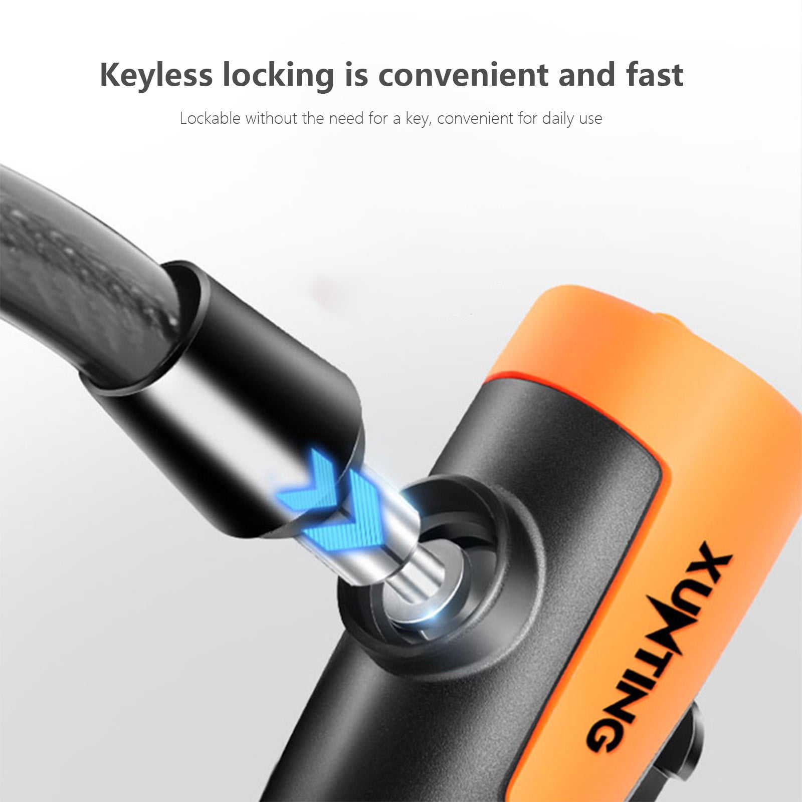 KQJQS Bike Locks, Bike Locks Heavy Duty Against Theft Bicycle Lock With Keys Lock Chain For Bike, Motorcycle, Bicycle, Door, Gate, Fence, Grill