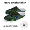 thumbnail image 6 of Daiia Peacock Feathers Print Women’s Fuzzy Slippers Memory Foam Lightweight House Shoes Cozy Loafer Flannel House Shoes-42/43, 6 of 7