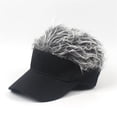thumbnail image 2 of Clossjun Men's Novelty Hair Hat Funny Sun Visor with Wig Spiked Hair Adjustable Sun Visor Baseball Golf Cap, 2 of 4