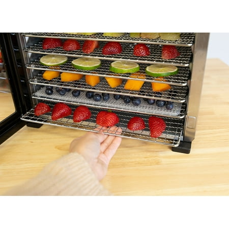 NESCO 8-Tray Stainless Steel Food Dehydrator, 650W Professional Food Dehumidifier with Glass Window for Beef Jerky, Herbs, and Dog Treats