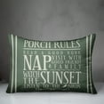 thumbnail image 3 of Creative Products Porch Rules on Green 14x20 Indoor / Outdoor Pillow, 3 of 3