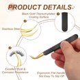 thumbnail image 3 of Uxcell High Precision Lash Tweezers, 4.7"(120mm) Stainless Steel Eyelash Extension Tweezer Casual Beauty Tools for Eyelash Extensions, Black Gold, 3 of 7