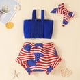 thumbnail image 5 of Zanarzt Newborn Girl Clothes My 1st 4th of July Baby Girl Outfits Infant Tank Top Fourth of July American Flag Shorts with Headband Red,6 Months, 5 of 9