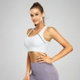 thumbnail image 4 of Arlun Sports Bra for Women High Support Comfortable and Stylish Activewear for Home Yoga and Exercise Solid Color Stretch Racerback Casual Bras for All Season White XL, 4 of 5