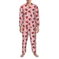 thumbnail image 3 of Disketp Strawberries for Pajamas Set Long Sleeve Sleepwear Mens Button Down Nightwear Pj Sets-Medium, 3 of 7