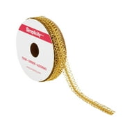 Simplicity Trim, Gold 1/2 inch Double Loop Gimp Trim Great for Apparel, Home Decorating, and Crafts, 4 Yards, 1 Each