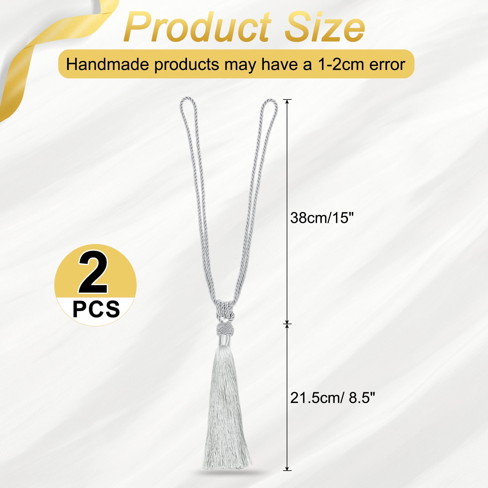 Unique Bargains Handmade Elegant Curtain Tiebacks Tassel Home Decor Gray 2 Pcs