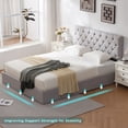 thumbnail image 6 of VELOCAVA Queen Size Bed Frame, Lift Up Storage Bed with Button Tufted Headboard, Under bed Storage, Linen Greige, 6 of 10
