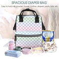 thumbnail image 5 of Fuzoiu Colorful Checkerboard Print Diaper Bag Backpack,Baby Essentials Travel Tote,Multi function Waterproof Diaper Bag, Travel Essentials Baby Bag - Unisex, 5 of 6