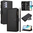 thumbnail image 1 of Case for Samsung Galaxy A32 4G Premium Leather Zipper Pocket Wallet Phone Case with 9 Card Slots and Detachable Wrist Strap, 1 of 5