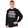 thumbnail image 3 of Funny Dad Gone Fishing Hunting Season Men's Big & Tall Long Sleeve Graphic Tee Brisco Brands 3X, 3 of 5