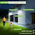 thumbnail image 4 of Claoner Solar Lights Outdoor , 176 LED 3000LM Motion Sensor Security Wall Lights for Yard Garage, 4 Pack, 4 of 8